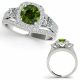 1.5 Carat Green Diamond Split Shank Eternity Halo Bridal Ring 14K Gold