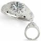 0.75 Carat G-H Real Diamond Vintage Dome Bezel Engagement Ring 14K Gold