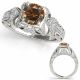 1.25 Carat Champagne Real Diamond Vintage Antique Solitaire Bridal Ring 14K Gold