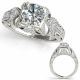 1.25 Carat G-H Real Diamond Vintage Antique Solitaire Bridal Ring 14K Gold