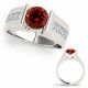 1.5 Carat Red Diamond Designer Channel Set Solitaire Ring 14K Gold