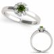 0.25 Carat Green Diamond Cluster Solitaire Halo Wedding Ring 14K Gold