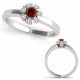 0.25 Carat Red Diamond Cluster Solitaire Halo Wedding Ring 14K Gold