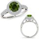 1.5 Carat Green Real Diamond Designer Fancy Halo Wedding Bridal Ring 14K Gold