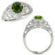 1.25 Carat Green Real Diamond Classy Design Halo Engagement Women Ring 14K Gold