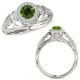 0.75 Carat Green Real Diamond Fancy Design Halo Anniversary Bridal Ring 14K Gold