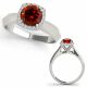 1 Carat Red Diamond Solitaire Halo Engagement Bridal Ring 14K Gold