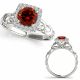 Red Diamond Fancy Solitaire Bridal Engagement Ring 14K Gold