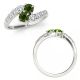 Green-SI3-I1 Diamond Forever Us Two 2 Stone By Pass Cluster Ring 14K Gold