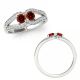 Red-SI3-I1 Forever Us Two 2 Stone Ribbon Solitaire Ring 14K Gold