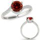 1.15 Carat Real Red Diamond By Pass Crossover Solitaire Fancy Ring 14K Gold