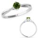 0.25 Carat Green Real Diamond Crossover By Pass Solitaire Bridal Ring 14K Gold