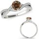 0.75 Carat Champagne Real Diamond By Pass Infinity Bridal Promise Solitaire Ring 14K Gold