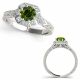 Green Diamond Designer Filigree Beautiful Halo Ring 14K Gold