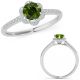 0.75 Carat Green Real Diamond Flower Design Anniversary Fancy Halo Ring 14K Gold