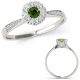 0.25 Carat Green Real Diamond Lovely Classy 7 Seven Ston Solitaire Ring 14K Gold