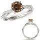 1.15 Carat Champagne Real Diamond Infinity Crossover By Pass Basket Prong Ring 14K Gold