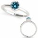 Blue Diamond Simple Band Engagement Ladies Ring 14K Gold