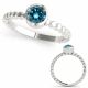 Blue Diamond Fashion Band Engagement Bridal Ring 14K Gold