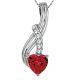 Heart Garnet Birthstone G-H I1 Diamond Love Pendant 14K Gold