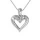 G-H I1 Diamond Heart Love Pendant 18 Inch Chain 14K Gold