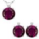 Alexandrite Round Gem Stone Set Pendant Earring 14K Gold Diamond