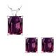 Emerald CZ Alexandrite Birthstone Pendant Earring Set 14K Gold