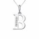 Alphabet Letter B Name Initial Diamond Pendant 14K Gold