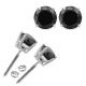 Black Real Diamond AAA Screw Back Basket Solitaire Stud screw back Earring