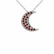 0.71 Carat Red Diamond Crescent moon Pendant Chain 14K Gold