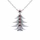 0.1 Carat Red Diamond Christmas Tree Pendant Chain 14K Gold