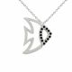 0.7 Carat Black Diamond Fish Pendant Necklace Chain 14K Gold