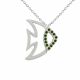 0.7 Carat Green Diamond Fish Pendant Necklace Chain 14K Gold