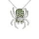 0.48 Carat Green Diamond Spider Pendant Necklace Chain 14K Gold