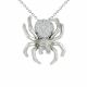 0.48 Carat Fancy Real G-H Diamond Spider Pendant Necklace + Chain 14K Gold