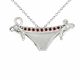 0.09 Carat Red Diamond Bikini Bottom Pendant Chain 14K Gold