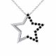 0.48 Carat Black Diamond Star Pendant Necklace Chain 14K Gold