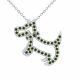 0.22 Carat Green Diamond Dog Pendant Necklace Chain 14K Gold