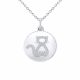 0.15 Carat Fancy Real G-H Diamond Cat Disc Pendant Necklace + Chain 14K Gold