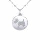 0.12 Carat Fancy Real G-H Diamond Dog Disc Pendant Necklace + Chain 14K Gold