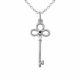 0.02 Carat Green Diamond Charm Key Pendant Necklace Chain 14K Gold