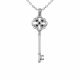 0.05 Carat Black Diamond Charm Key Pendant Necklace Chain 14K Gold