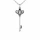 0.29 Carat Black Diamond Charm Key Pendant Necklace Chain 14K Gold