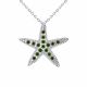 0.16 Carat Green Diamond Starfish Pendant Necklace Chain 14K Gold