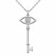 0.16 Carat Fancy Real G-H Diamond Charm Key Pendant Necklace + Chain 14K Gold