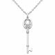 0.15 Carat Fancy Real G-H Diamond Charm Key Pendant Necklace + Chain 14K Gold