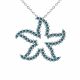 0.69 Carat Blue Diamond Starfish Pendant Necklace Chain 14K Gold