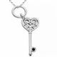 0.01 Carat Black Diamond Charm Key Pendant Necklace Chain 14K Gold