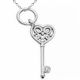 0.01 Carat Fancy Real G-H Diamond Charm Key Pendant Necklace + Chain 14K Gold