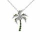 0.35 Carat Green Diamond Coconut Palm Tree Pendant Chain 14K Gold